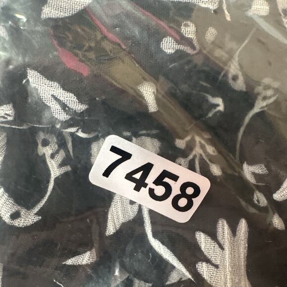 Calvin Klein Dress Womens 10 Black Floral Chiffon Ruffle Cottagecore Boho - Picture 12 of 12